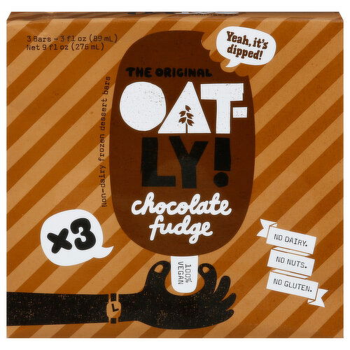 Oatly Frozen Dessert Bars, Non-Dairy, Chocolate Fudge