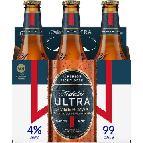 Michelob Ultra Beer, Amber Max, Superior Light Beer