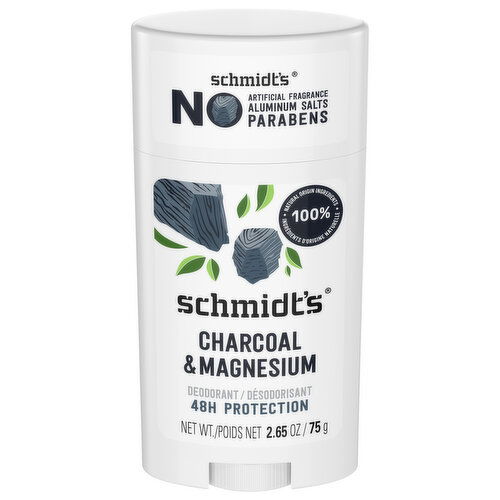 Schmidt's Deodorant, Charcoal & Magnesium, 48H Protection