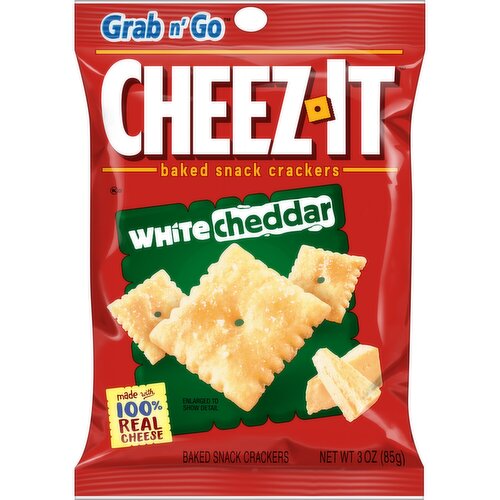Cheez-It Baked Snack Cheese Crackers, White Cheddar - 3 Ounce
