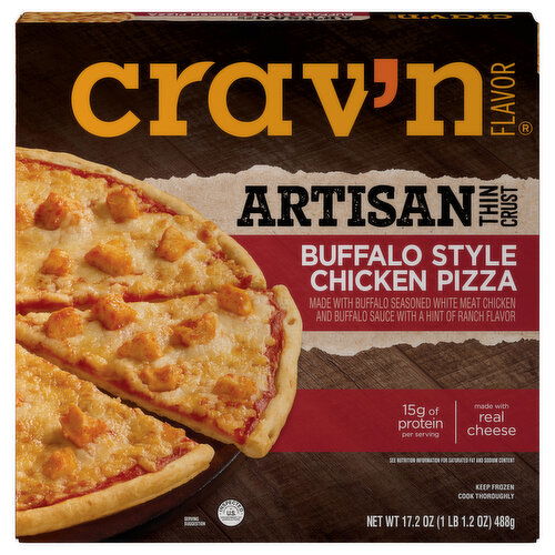 Crav'n Flavor Pizza, Artisan Thin Crust, Buffalo Style Chicken