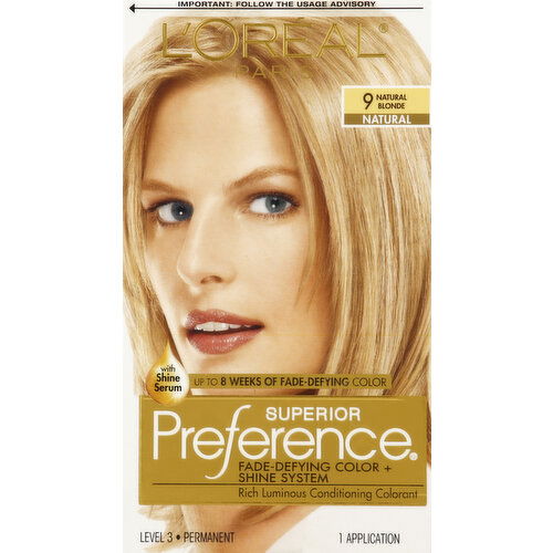 Superior Preference Permanent Haircolor, Natural, 9 Natural Blonde