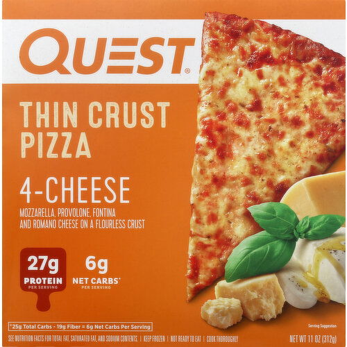 Quest Pizza, 4-Cheese, Thin Crust