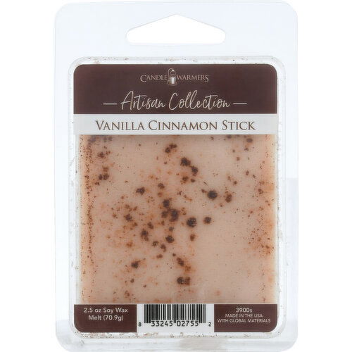 Candle Warmers Soy Wax Melt, Vanilla Cinnamon Stick