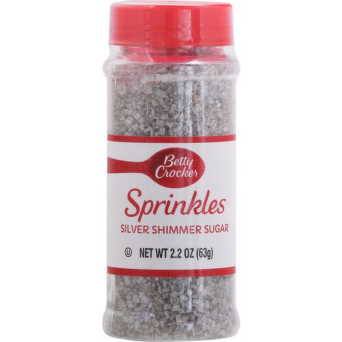 Betty Crocker Sprinkles, Silver Shimmer Sugar - 2.2 Ounce