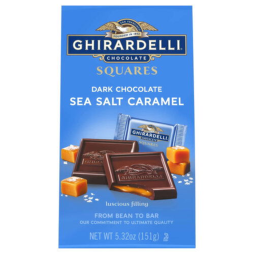 Ghirardelli Dark Chocolate, Squares, Sea Salt Caramel