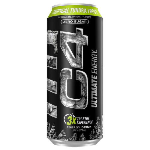 C4 Energy Drink, Tropical Tundra Frost, Zero Sugar