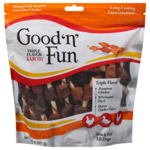 Good n Fun Dog Snacks Kabobs Triple Flavor FRESH by Brookshire s