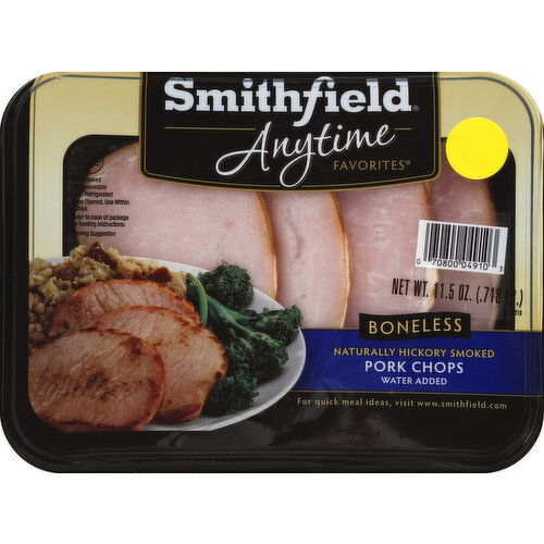 Smithfield Pork, Boneless, Hickory Smoked, Chops