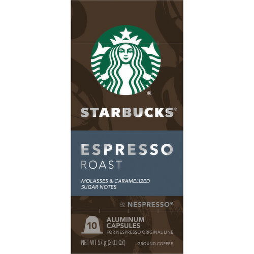 Starbucks Coffee, Ground, Espresso Roast, Aluminum Capsules