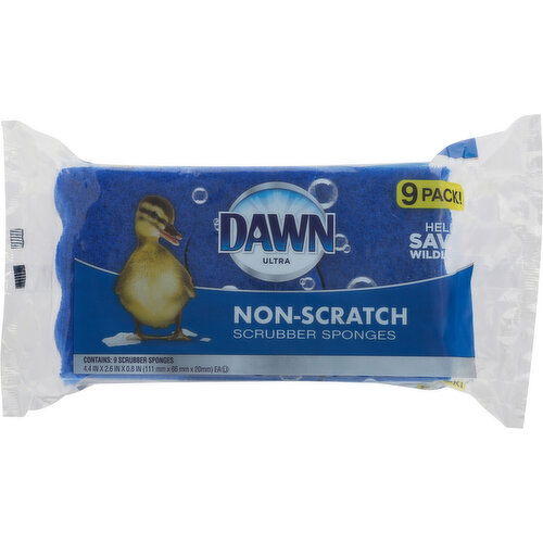 Dawn Scrubber Sponges, Non-Scratch, 9 Pack