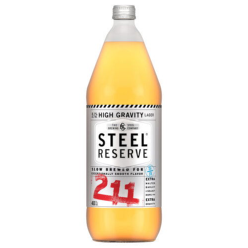 Steel Reserve 211 High Gravity Lager Beer - 40 Fluid Ounce