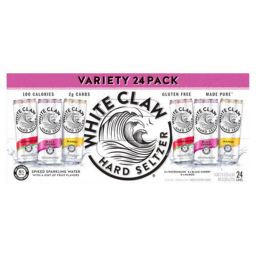 White Claw Hard Seltzer Hard Seltzer, Variety 24 Pack