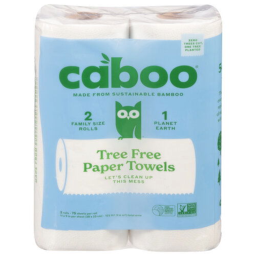 Caboo Paper Towels, Tree Free, Family Size