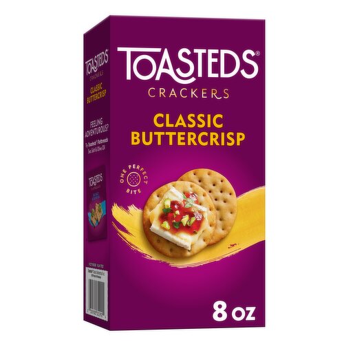 Toasteds Crackers, Classic Buttercrisp - 8 Ounce