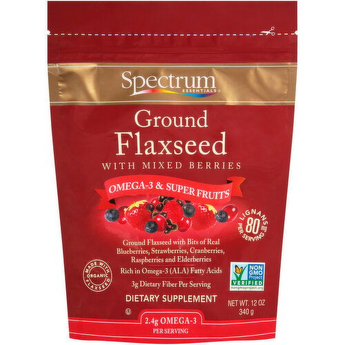 Spectrum Essentials Ground Flaxseed with Mixed Berries Dietary Supplement