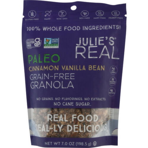 Julies Real Granola, Grain-Free, Cinnamon Vanilla Bean