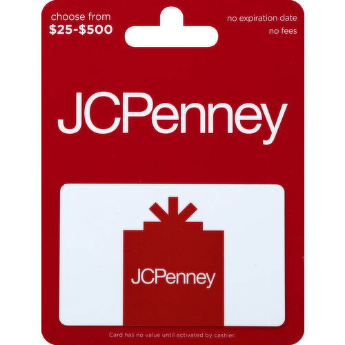 JC Penney Gift Card, $25-$500