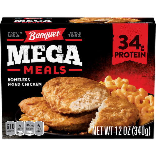 Banquet Mega Meals Boneless Fried Chicken Frozen Dinner