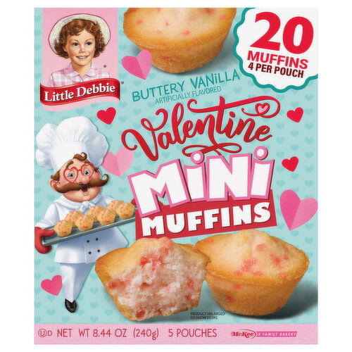 Little Debbie Muffins, Buttery Vanilla, Valentine, Mini