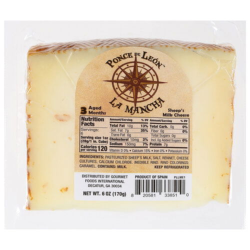 Ponce De Leon Cheese, Sheep's Milk, La Mancha