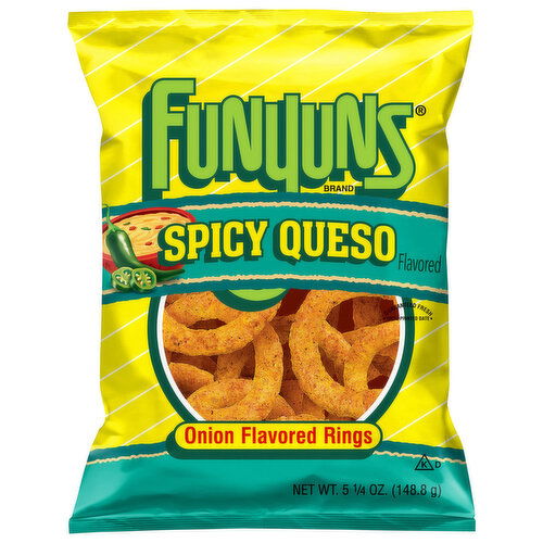 Funyuns Onion Flavored Rings, Spicy Queso Flavored - 5.25 Ounce