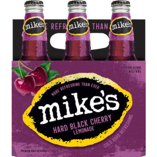 Mike's Beer, Malt Beverage, Premium, Hard Black Cherry Lemonade