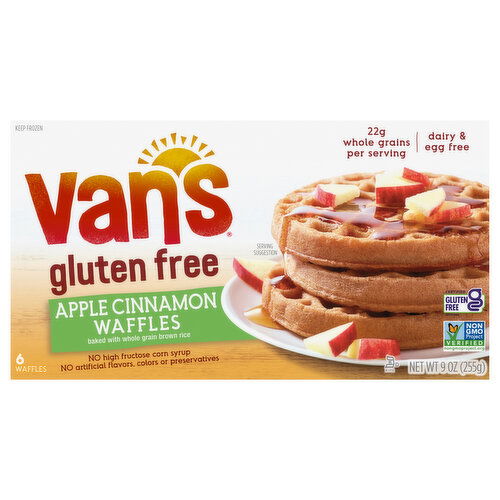 Van's Waffles, Gluten Free, Apple Cinnamon