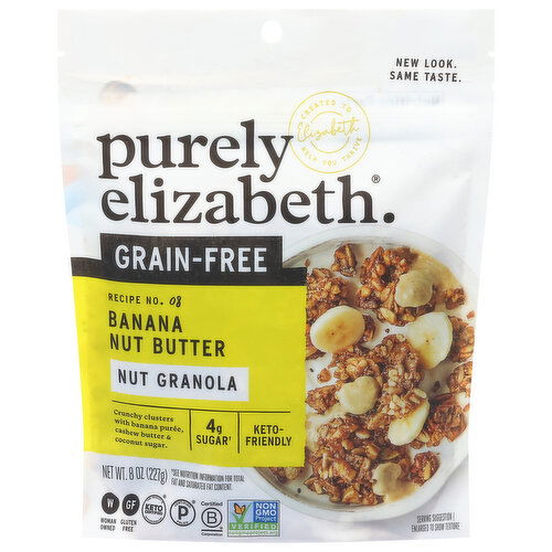 Purely Elizabeth Nut Granola, Grain-Free, Recipe No. 08, Banana Nut Butter