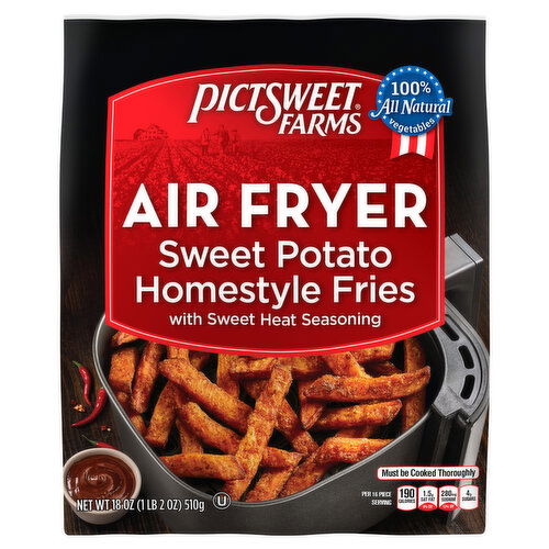 Pictsweet Farms Air Fryer Sweet Potato Homestyle Fries with Sweet Heat Seasoning, 18 oz