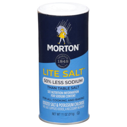 Morton 50% Less Sodium Lite Salt - 11 Ounce