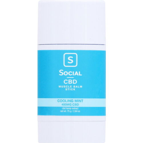 Social CBD Muscle Balm Stick, Cooling Mint