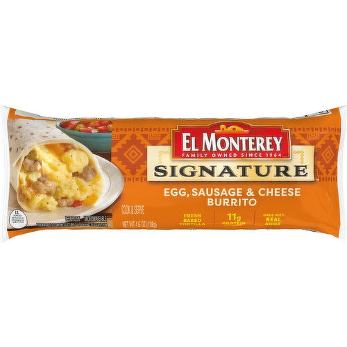 El Monterey Burrito, Egg, Sausage & Cheese