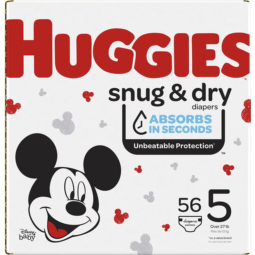 Huggies Diapers, Disney Baby, 5 (Over 27 lb)
