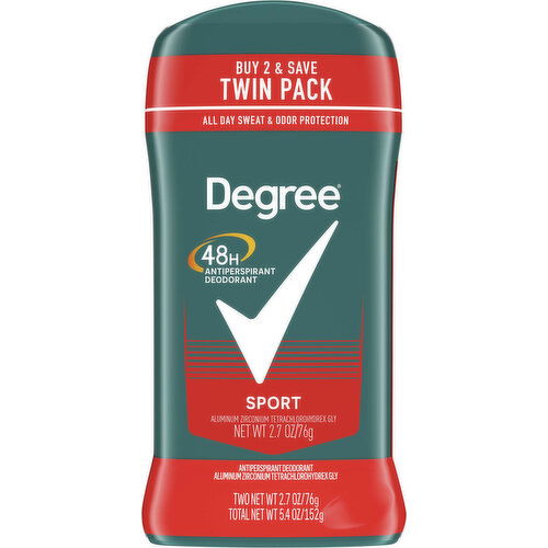 Degree Antiperspirant/Deodorant, Twin Pack