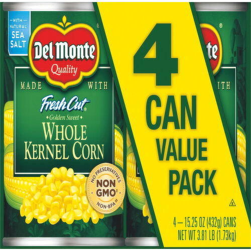 Del Monte Whole Kernel Corn, Golden Sweet, Value Pack