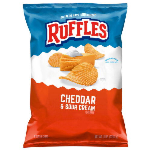 Ruffles Potato Chips, Cheddar & Sour Cream Flavored