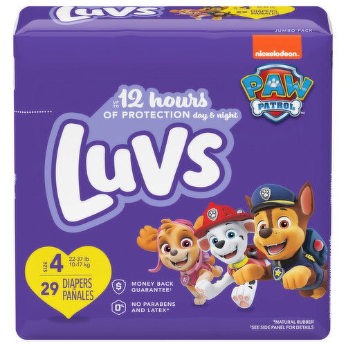 Luvs Diapers, Paw Patrol, Size 4