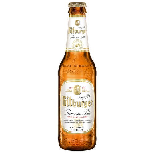 Bitburger Pils, 6 bottles / 11.2 fl oz - 11.2 Ounce