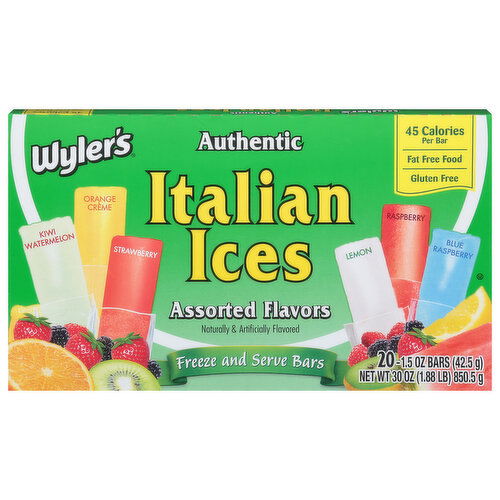 Wyler's Bars, Assorted Flavors, Italian Ices, Authentic