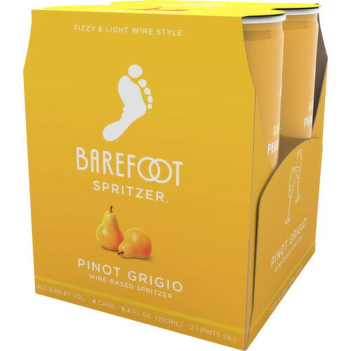 Barefoot Spritzer Pinot Grigio White Wine 4 Single