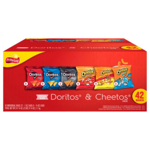 Frito Lay Doritos & Cheetos Mix, Mega Size - 42 Each
