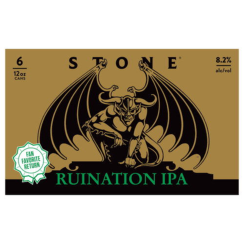 Stone Beer, IPA, Ruination - 6 Each