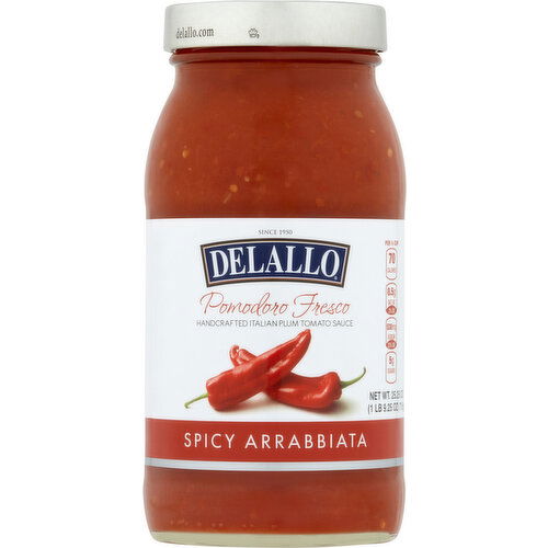 Delallo Sauce, Spicy Arrabbiata, Pomodoro Fresco