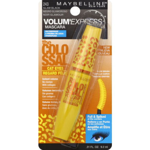 maybelline Mascara, Waterproof, Glam Black 243