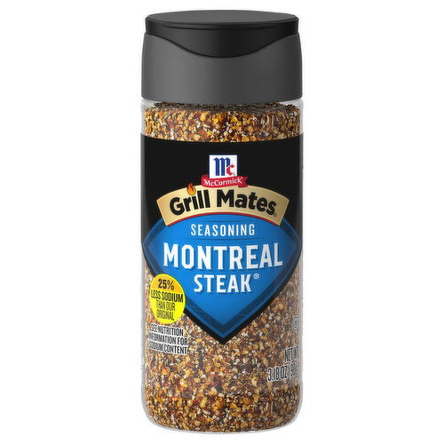 McCormick Grill Mates 25% Less Sodium Montreal Steak Seasoning