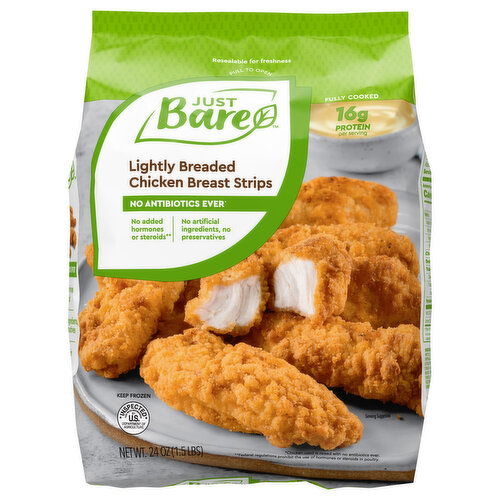 Just Bare Chicken Breast Strips, Lightly Breaded