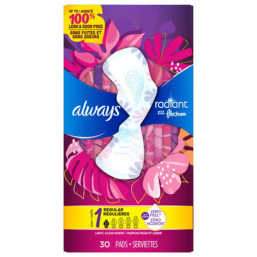 Always Regular Light Clean Scent Size 1 Pads - 30 Each