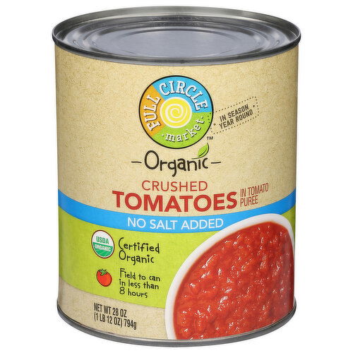 Full Circle Market Tomatoes, in Tomato Puree, No Salt Added, Crushed