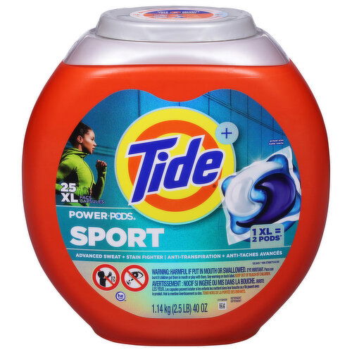 Tide + Detergent, Power Pods, Sport, XL